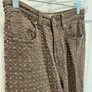 Brown Patterned Jeans, size 0